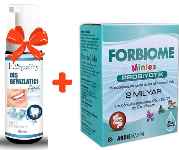 E2'quality Diş Beyazlatıcı Köpük + Forbiome Minies Probiyotik Damla 8 ml ürün görseli