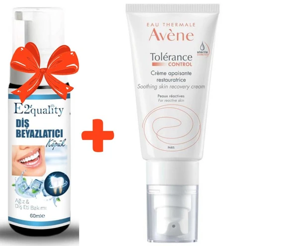 E2'quality Diş Beyazlatıcı Köpük + Avene Tolerance Control Soothing Skin Recovery Cream 40 ml ürün görseli