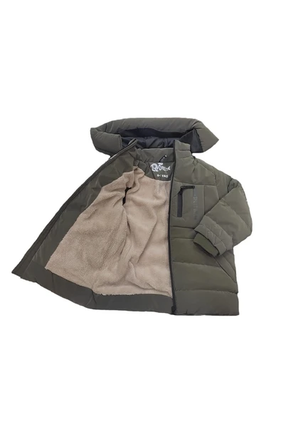 Erkek Çocuk İçi Peluş Astarlı Çıkarılabilir Kapüşonlu Su Geçirmez Mont 2042 - 7