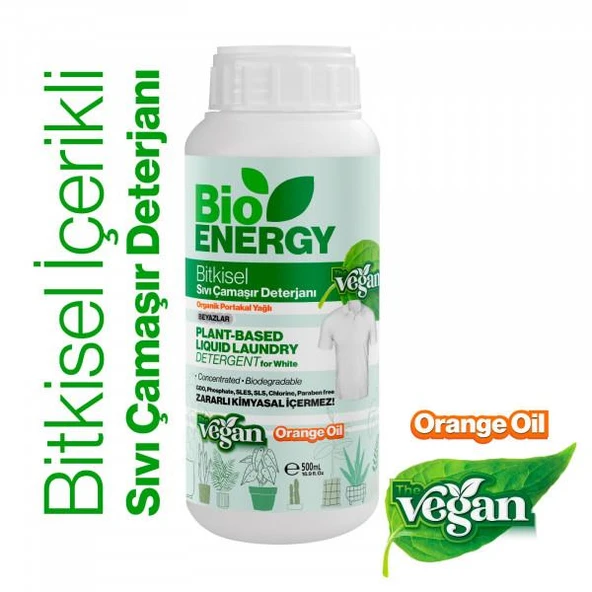 Bioenergy Bitkisel Sıvı Çamaşır Deterjanı Beyazlar 500 Ml ürün görseli 1