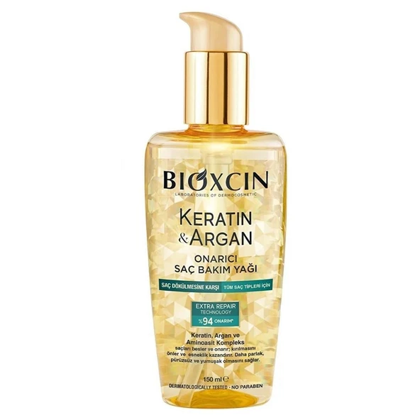 Bioxcin Keratin ve Argan Onarıcı Saç Bakım Yağı 150 ml ürün görseli 1