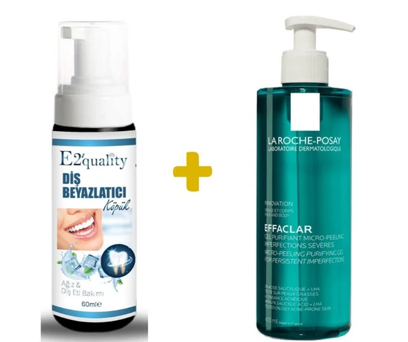E2'quality Diş Beyazlatıcı Köpük + La Roche Posay Effaclar Mikro Peeling Jel 400 ML ürün görseli
