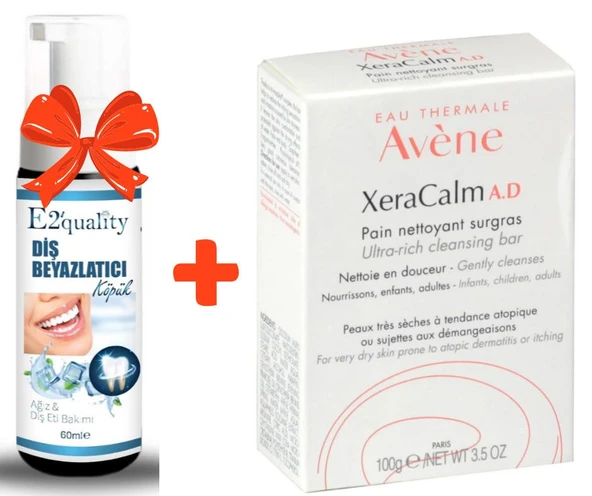 E2'quality Diş Beyazlatıcı Köpük + Avene Yüz ve Vücut Temizleyici Sabun 100 gr ürün görseli