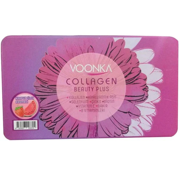 Voonka Collagen Beauty Plus 30 Saşe Çilek ve Karpuz Aromalı Kolajen Takviyesi - Diş Beyazlatıcı Köpük Hediye - 1