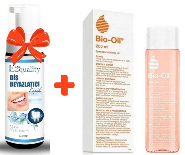 E2'quality Diş Beyazlatıcı Köpük + Bio Oil Cilt Bakım Yağı 200 ML