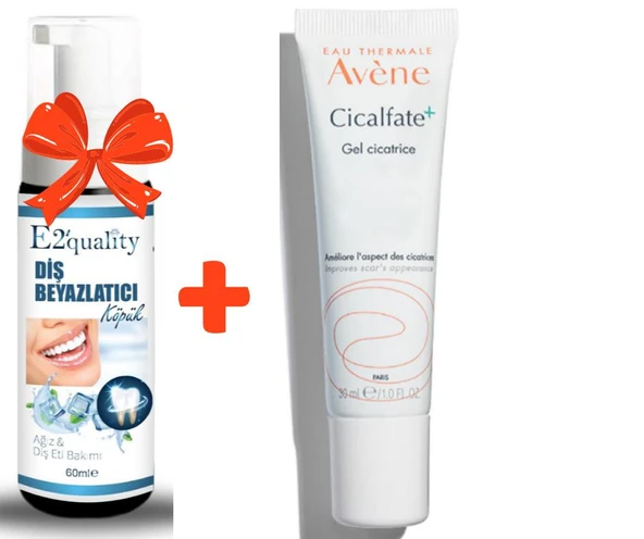 E2'quality Diş Beyazlatıcı Köpük + Avene Cicalfate+ Massage Gel 30 ml ürün görseli
