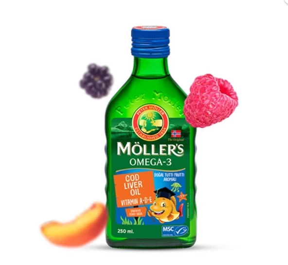 Möllers Omega 3 250 ml Tutti Frutti Aromalı Balık Yağı ürün görseli 1