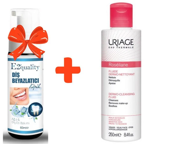 E2'quality Diş Beyazlatıcı Köpük + Uriage Roseliane Cleansing Lotion 250 ML Temizleyici Losyon ürün görseli 1