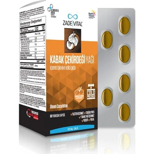 Zade Vital Kabak Çekirdeği Yağı 60 Kapsül ürün görseli