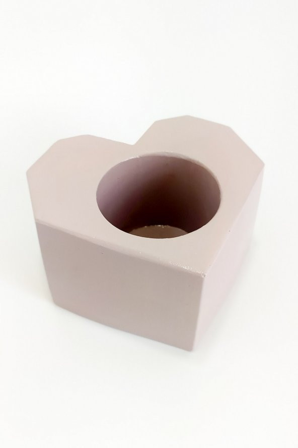 Kalpli Saksı, 5.5 cm Saksı Yuvası, Taş Tozundan Yapılma, Pembe