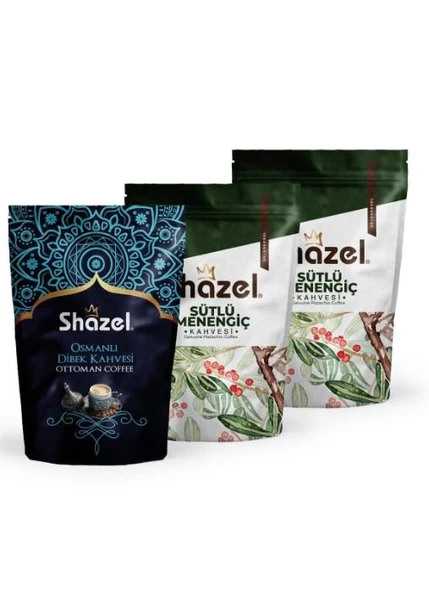 Shazel Menengiç ve Osmanlı Dibek Kahvesi 200 g 3 Adet (1 Dibek, 2 Menengiç) - 1