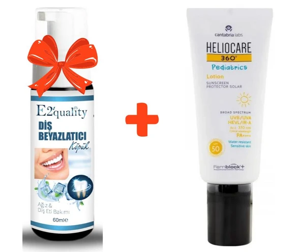 E2'quality Diş Beyazlatıcı Köpük + Heliocare 360 Pediatrics Losyon Spf 50 200 ML ürün görseli 1