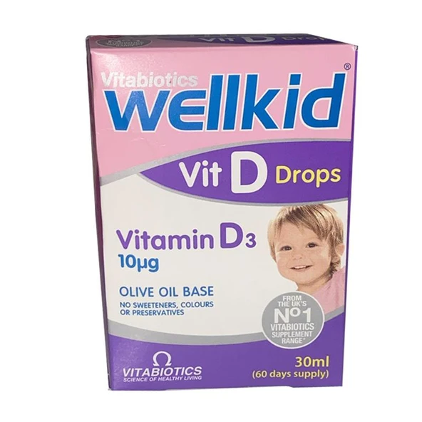 Wellkid Vit Drops Vitamin D3 Takviye Edici Gıda 30 ml ürün görseli