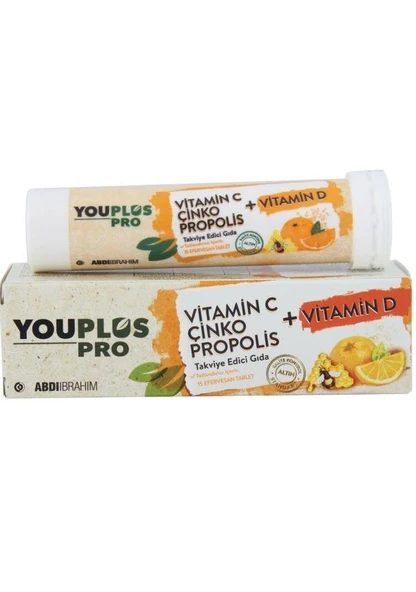 YouPlus Pro Vitamin C Çinko Propolis Takviye Edici Gıda 15 Tablet - 1