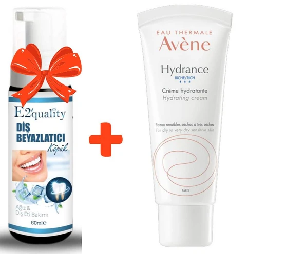E2'quality Diş Beyazlatıcı Köpük + Avene Hydrance Rich Nemlendirici Krem 40 ml​ ürün görseli