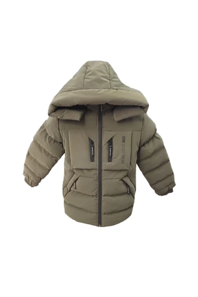 Erkek Çocuk İçi Peluş Astarlı Çıkarılabilir Kapüşonlu Su Geçirmez Mont 2042 - 5