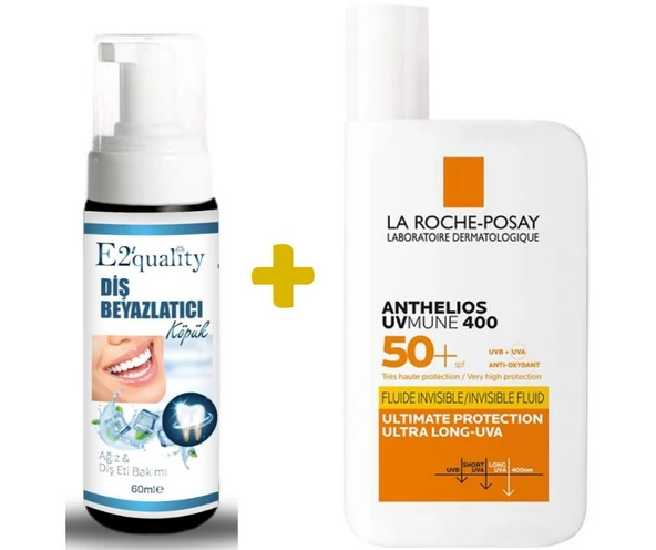 E2'quality Diş Beyazlatıcı Köpük + La Roche Posay Anthelios UVmune Fluid Spf 50 50 ML ürün görseli 1
