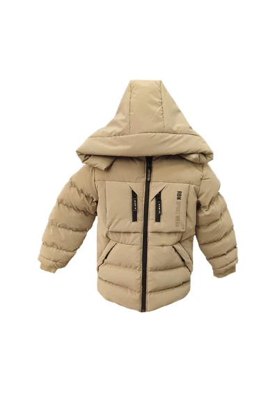 Erkek Çocuk İçi Peluş Astarlı Çıkarılabilir Kapüşonlu Su Geçirmez Mont 2042 - 2