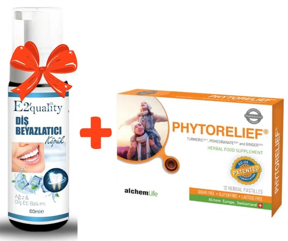 E2'quality Diş Beyazlatıcı Köpük + Alchem Life Phytorelief 12 Adet ürün görseli