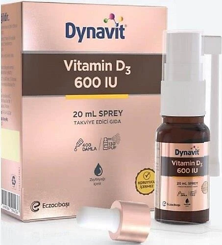 Dynavit Vitamin D3 600 IU Takviye Edici Gıda Sprey 10 ml ürün görseli