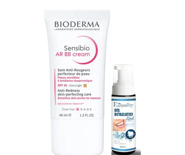 Bioderma Sensibio AR BB Cream Spf30 (Light) 40ml- Diş Beyazlatıcı Köpük Hediye - 1