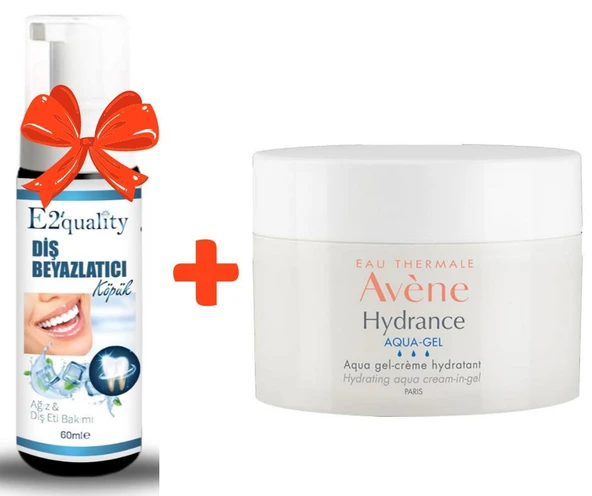E2'quality Diş Beyazlatıcı Köpük + Avene Hydrance Aqua Gel Nemlendirici Krem 50 ml ürün görseli