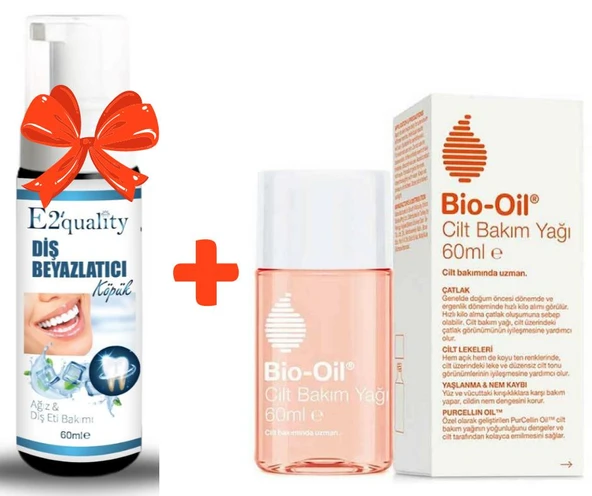 E2'quality Diş Beyazlatıcı Köpük + Bio Oil Cilt Bakım Yağı 60 ML