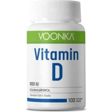 Voonka Vitamin D İçeren Takviye Edici Gıda 102 Kapsül ürün görseli