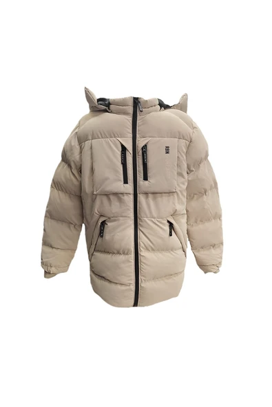 Erkek Çocuk İçi Peluş Astarlı Çıkarılabilir Kapüşonlu Su Geçirmez Mont 2042 - 12