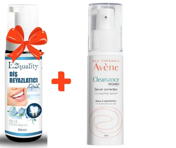E2'quality Diş Beyazlatıcı Köpük + Avene Cleanance Women Düzenleyici Serum 30 ml ürün görseli