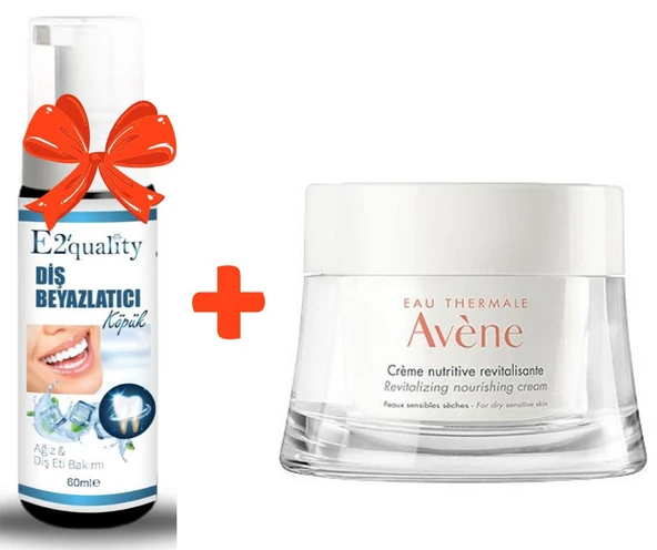 E2'quality Diş Beyazlatıcı Köpük + Avene Günlük Besleyici Bakım Kremi 50 ml ürün görseli