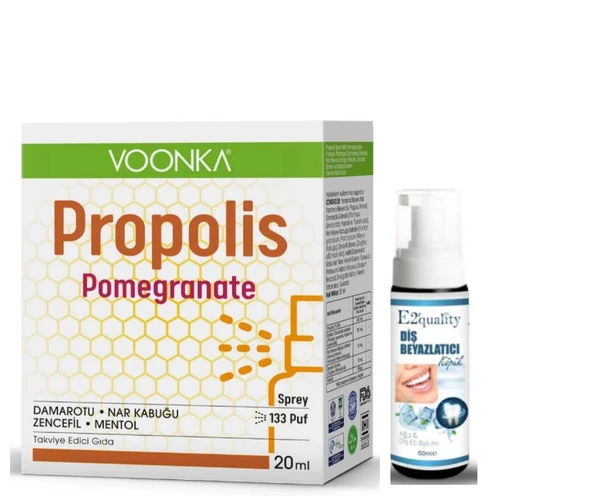Voonka Propolis Pomegranate Takviye Edici Gıda Sprey 20 ml- Diş Beyazlatıcı Köpük Hediye ürün görseli 1