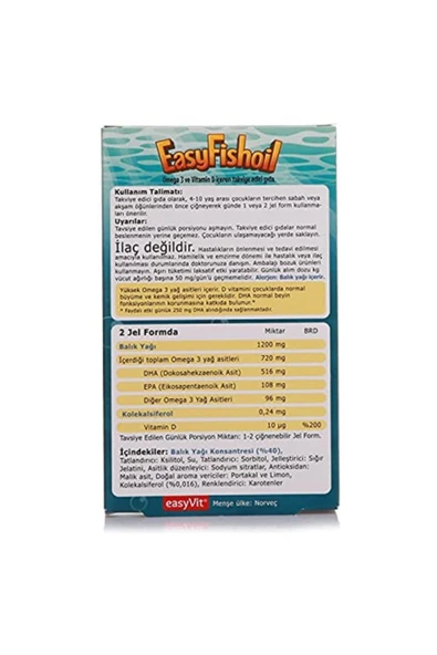 Easyfishoil Omega 3 30 Çiğnenebilir Jel Tb - Resim 3