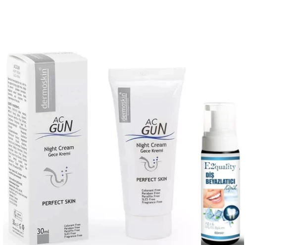 Dermoskin Acgun Gece Bakım Kremi 30 ml- Diş Beyazlatıcı Köpük Hediye ürün görseli 1