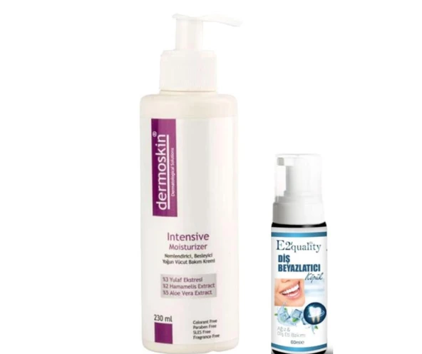 Dermoskin Yoğun Nemlendirici Vücut Bakım Kremi 230 ml - Diş Beyazlatıcı Köpük Hediye ürün görseli 1