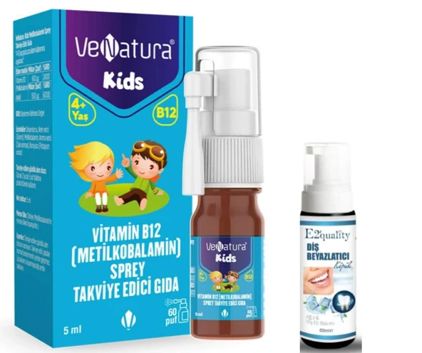 VeNatura Kids Metilkobalamin Sprey Takviye Edici Gıda 5 ml- Diş Beyazlatıcı Köpük Hediye ürün görseli 1