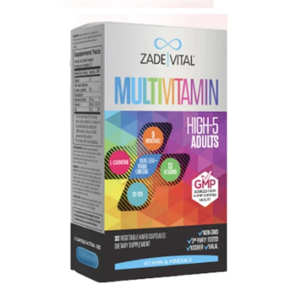 Zade Vital Multivitamin Takviye Edici Gıda 30 Bitkisel Kapsül ürün görseli