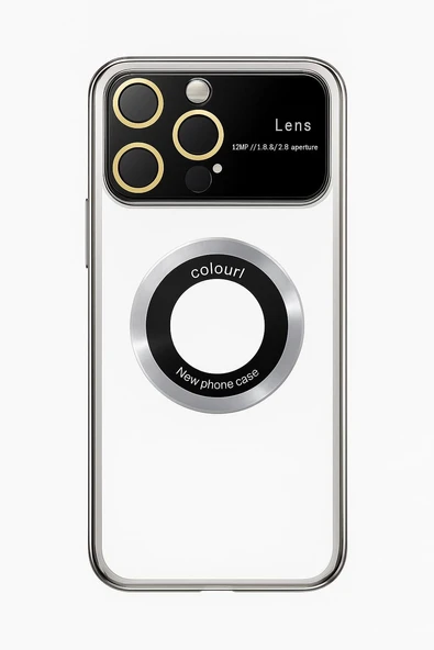 İphone 13 Pro Max Kılıf Kamera Korumalı Magsafe Colourl Gümüş ürün görseli