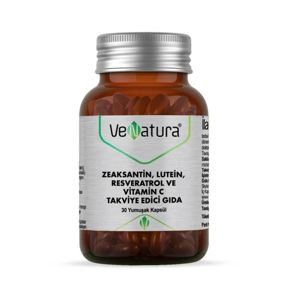 VeNatura Zeaksantin Lutein Resveratrol ve Vitamin C Takviye Edici Gıda 30 Yumuşak Kapsül ürün görseli 1