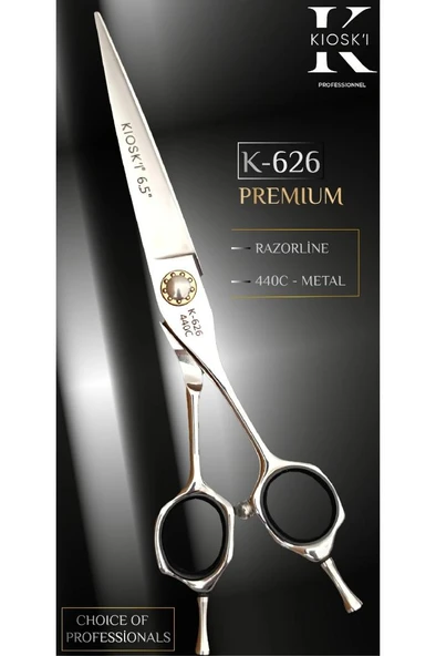 Kioski Profesyonel Premium Lüks Makas 440-C 6,5 Numara K-626 ürün görseli