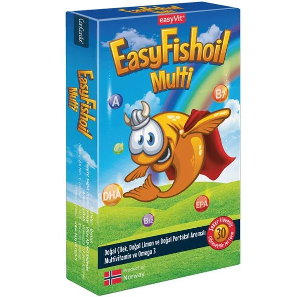 EasyVit Multi + Omega 3 Çiğnenebilir Tablet 30 Adet ürün görseli