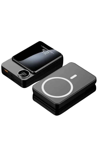 Magsafe Powerbank 10.000 mAh 22.5 Watt Hızlı Şarj Göstergeli Kablosuz Taşınabilir Şarj - Resim 2