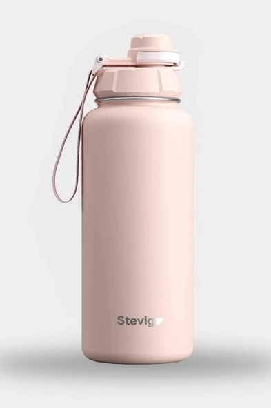 Stevig ST-219 1 Hand Leak-Proof Sızdırmaz Çelik Termos 1000ML Ice Pink - 2