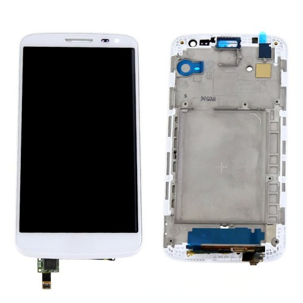 LG G2 Mini D610 Ekran LCD Dokunmatik Çıtalı - Beyaz