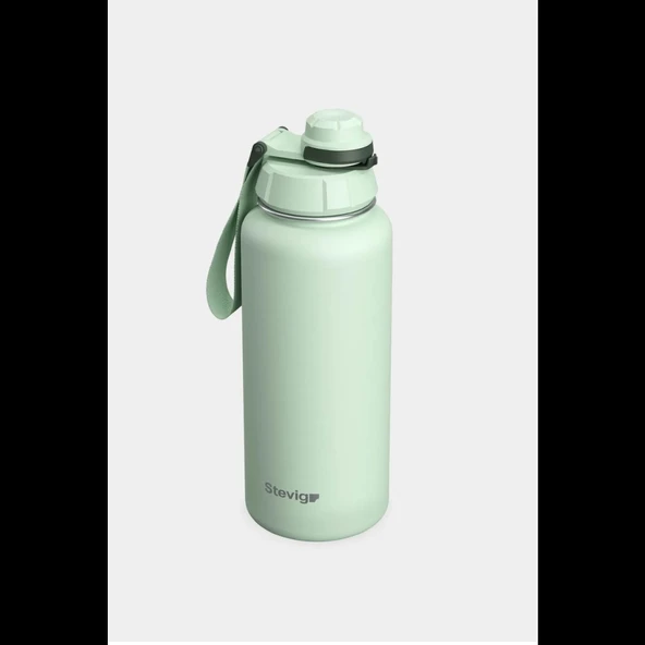 Stevig ST-218 1 Hand Leak-Proof Sızdırmaz Çelik Termos 1000ML Smoke Green - 3