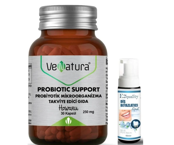 VeNatura Probiotic Support Probiyotik Mikroorganizma 30 Kapsül - Diş Beyazlatıcı Köpük Hediye ürün görseli 1