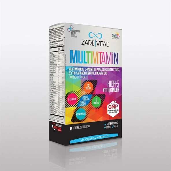 Zade Vital Multivitamin 30 Kapsül ürün görseli 1