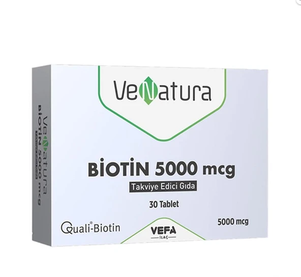 VeNatura Biotin 5000 mcg Takviye Edici Gıda 30 Tablet ürün görseli 1