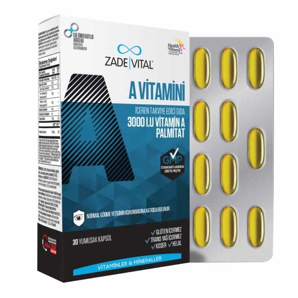 Zade Vital A Vitamini 30 Yumuşak Kapsül ürün görseli