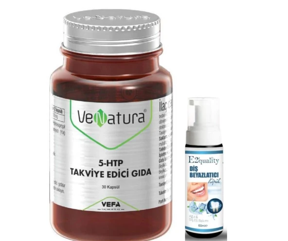VeNatura 5-HTP Takviye Edici Gıda 30 Kapsül- Diş Beyazlatıcı Köpük Hediye ürün görseli 1